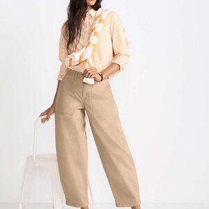 LAND'S END Women's Chino High Rise Barrel Leg Ankle Pants